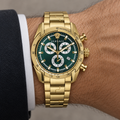 Versace V-Ray Chronograph Men's Watch – Green 44 mm – VE2I00621 on wrist – VE2I00621