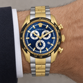 Versace V-Ray Chronograph Men's Watch – Blue 44 mm – VE2I01021 on wrist – VE2I01021