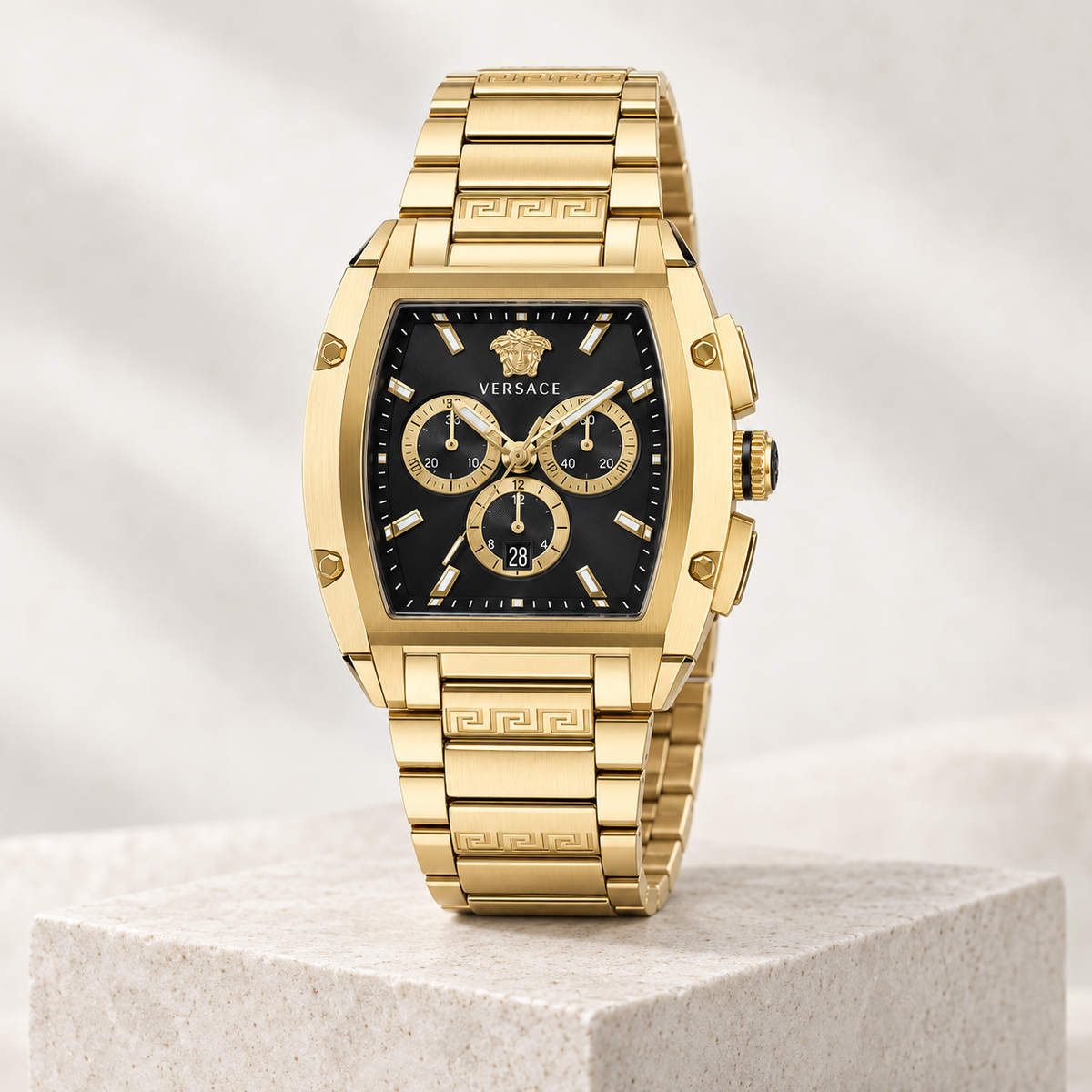 Versace Dominus Chronograph Men's Watch – Black 42 x 49.5 mm – VE6H00523 studio product view – VE6H00523