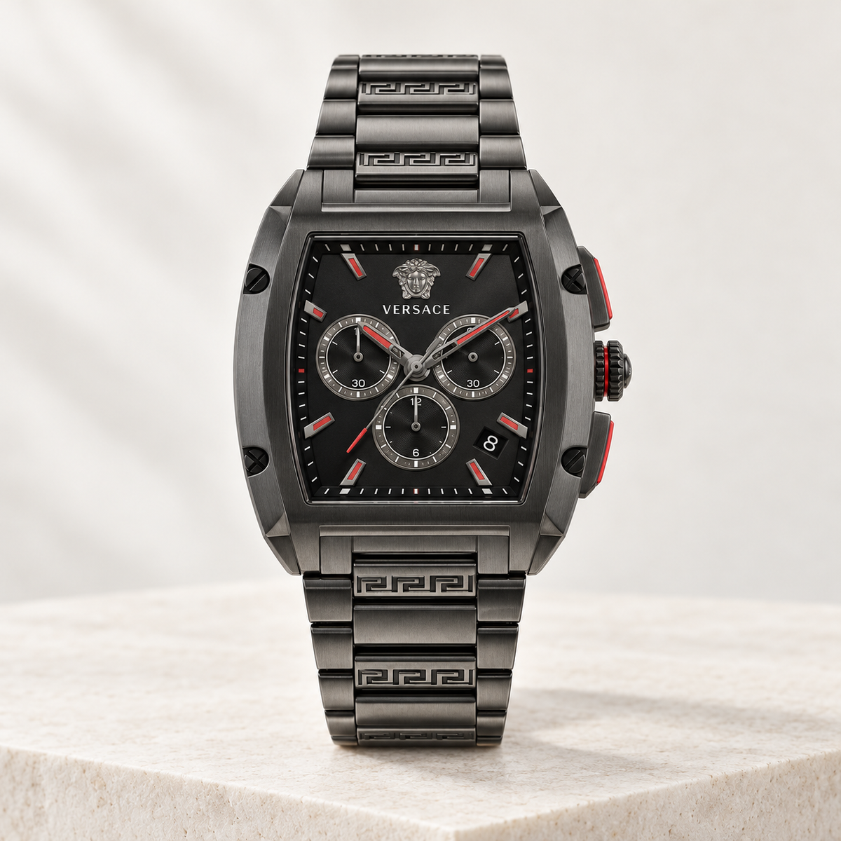 Versace Dominus Chronograph Men's Watch – Black 42 x 49.5 mm – VE6H00623 studio product view – VE6H00623