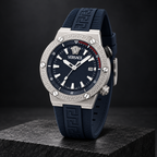 Versace Greca Logo Diver Men's Watch – Blue 43 mm – VE8G00124 dark luxury view – VE8G00124