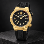 Versace Greca Logo Diver Men's Watch – Black 43 mm – VE8G00324 dark luxury view – VE8G00324