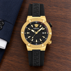 Versace Greca Logo Diver Men's Watch – Black 43 mm – VE8G00324 lifestyle view – VE8G00324