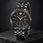 Versace Univers GMT Men's Watch – Black 43 mm – VEBK00618 dark luxury view – VEBK00618