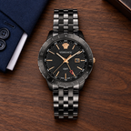 Versace Univers GMT Men's Watch – Black 43 mm – VEBK00618 lifestyle view – VEBK00618
