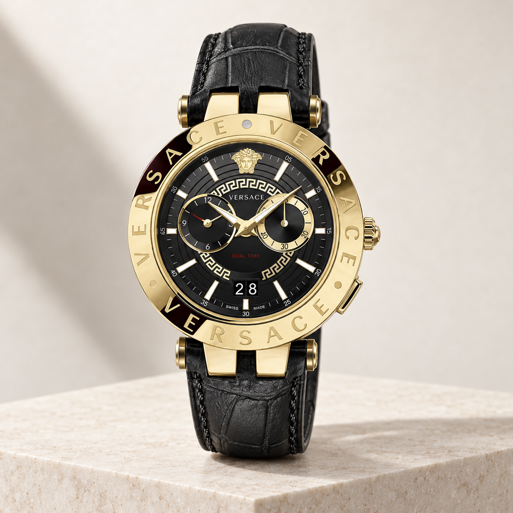 Versace V-Race Men's Watch – Black 46 mm – VEBV00119 studio product view – VEBV00119