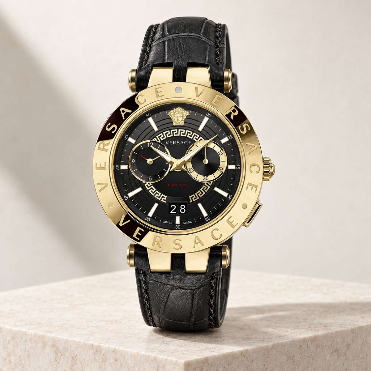 Versace V-Race Men's Watch – Black 46 mm – VEBV00119 studio product view – VEBV00119