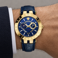 Versace V-Race Men's Watch – Blue 46 mm – VEBV00219 on wrist – VEBV00219