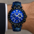 Versace V-Race Men's Watch – Blue 46 mm – VEBV00419 on wrist – VEBV00419