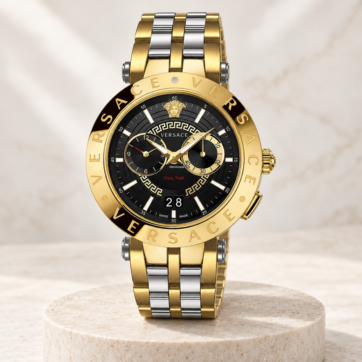 Versace V-Race Men's Watch – Black 46 mm – VEBV00519 studio product view – VEBV00519