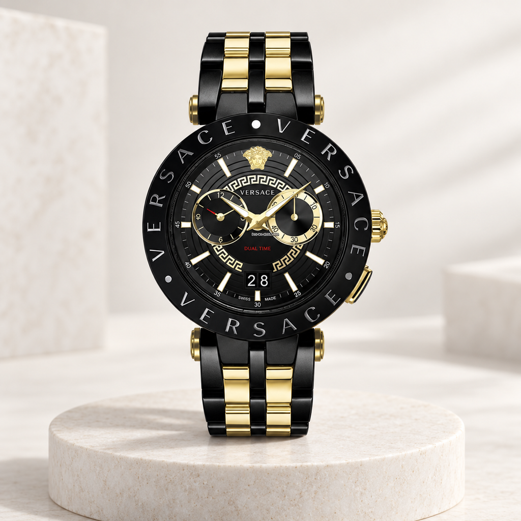 Versace V-Race Men's Watch – Black 46 mm – VEBV00619 studio product view – VEBV00619
