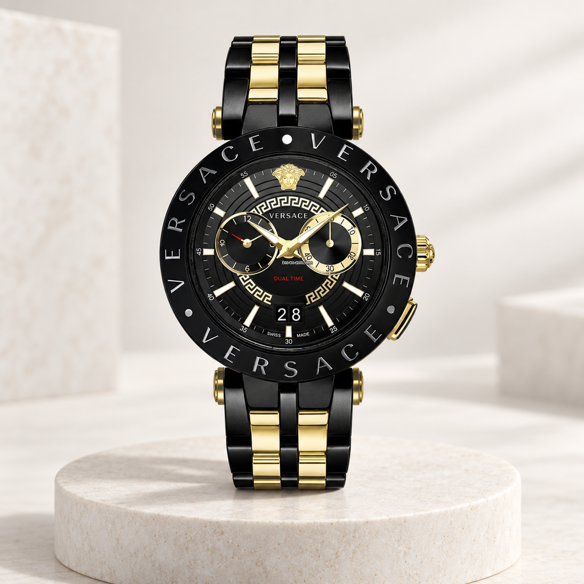 Versace V-Race Men's Watch – Black 46 mm – VEBV00619 studio product view – VEBV00619