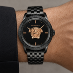 Versace Palazzo Empire Men's Watch – Black 43 mm – VERD00518 on wrist – VERD00518