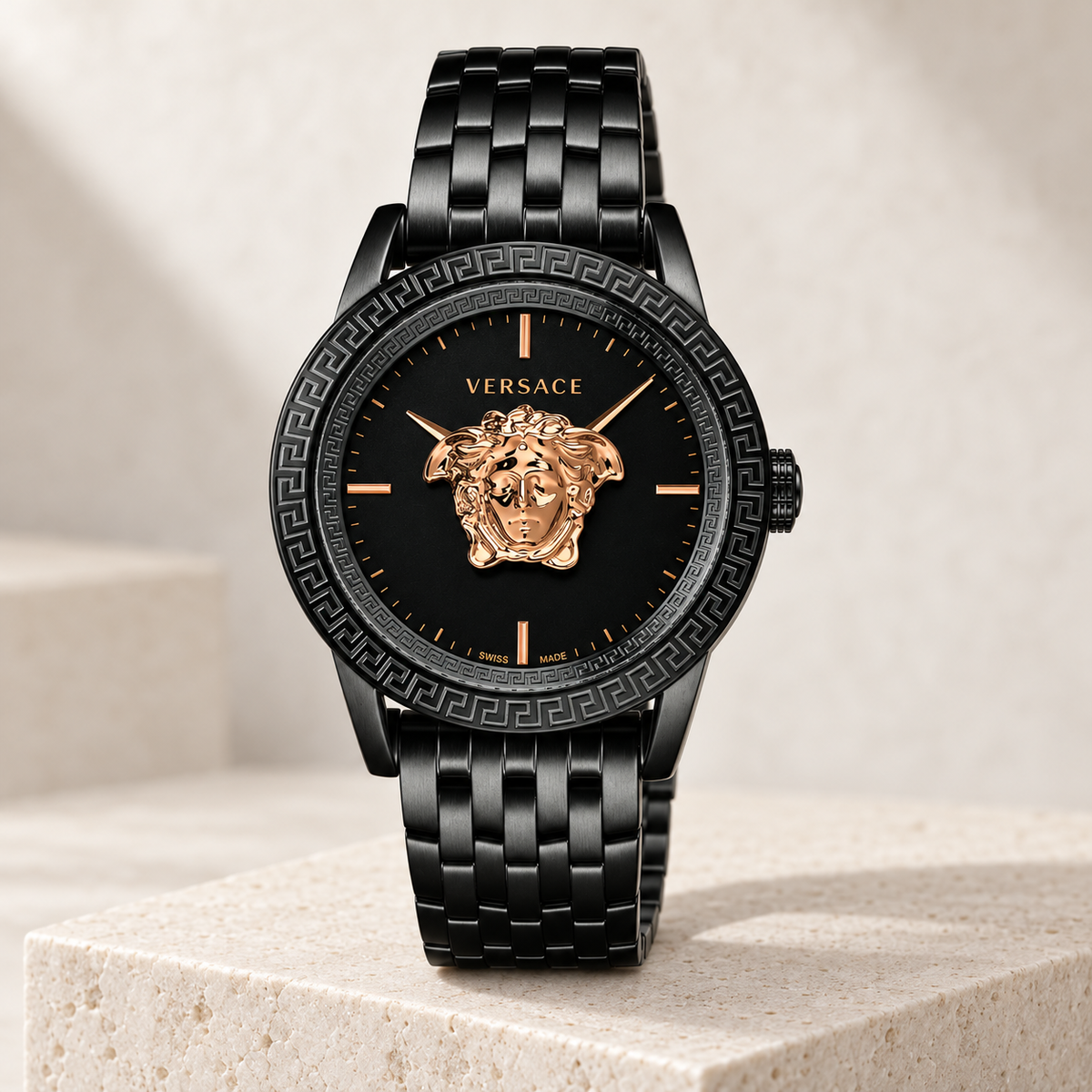 Versace Palazzo Empire Men's Watch – Black 43 mm – VERD00518 studio product view – VERD00518