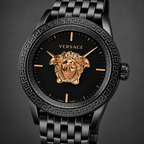 Versace Palazzo Empire Men's Watch – Black 43 mm – VERD00518 dial and case detail – VERD00518