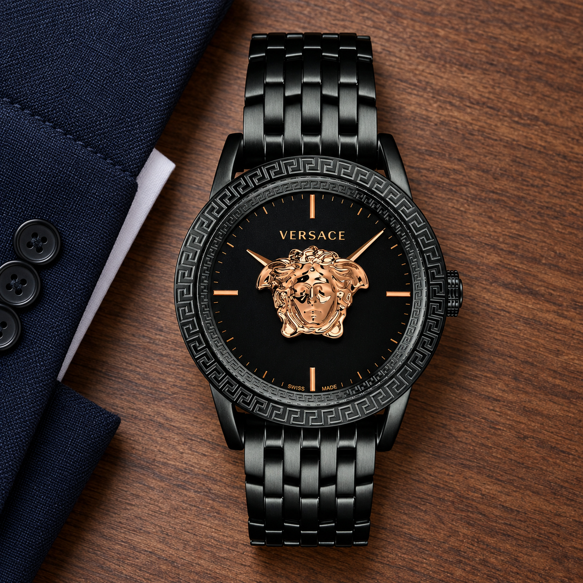 Versace Palazzo Empire Men's Watch – Black 43 mm – VERD00518 lifestyle view – VERD00518