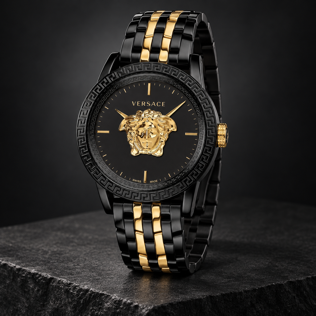 Versace Palazzo Empire Men's Watch – Black 43 mm – VERD01119 dark luxury view – VERD01119