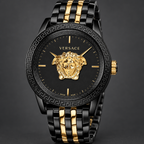Versace Palazzo Empire Men's Watch – Black 43 mm – VERD01119 dial and case detail – VERD01119