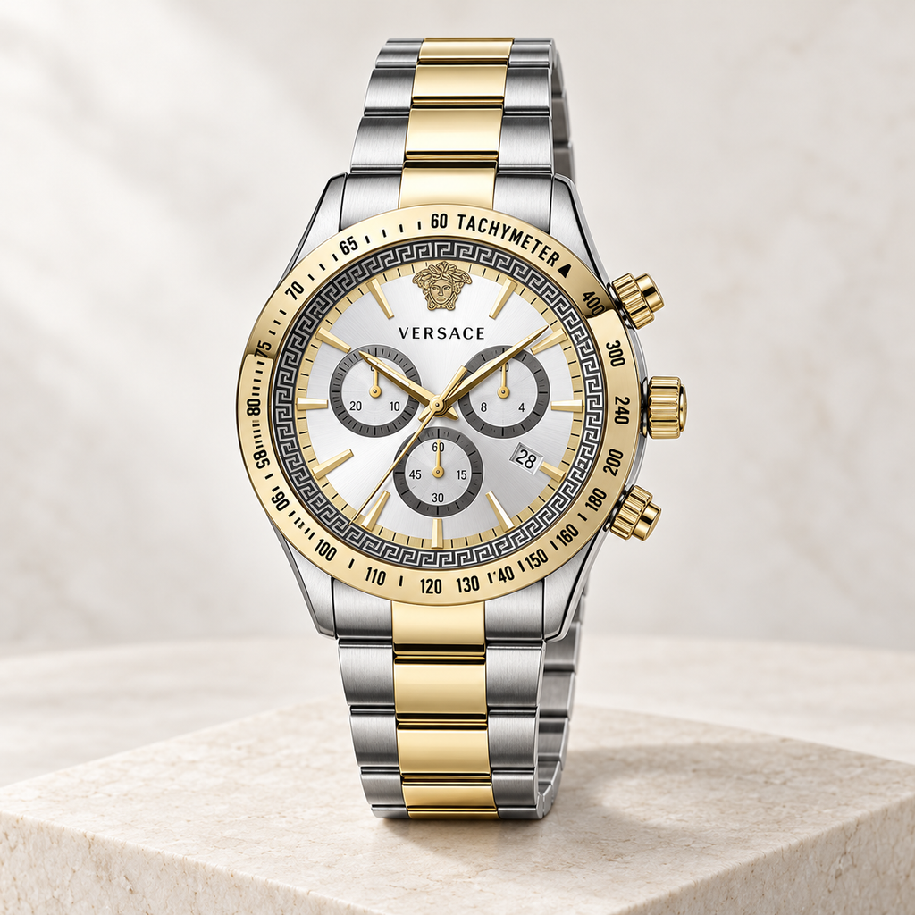 Versace Chrono Classic Men's Watch – White 44 mm – VEV700519 studio product view – VEV700519