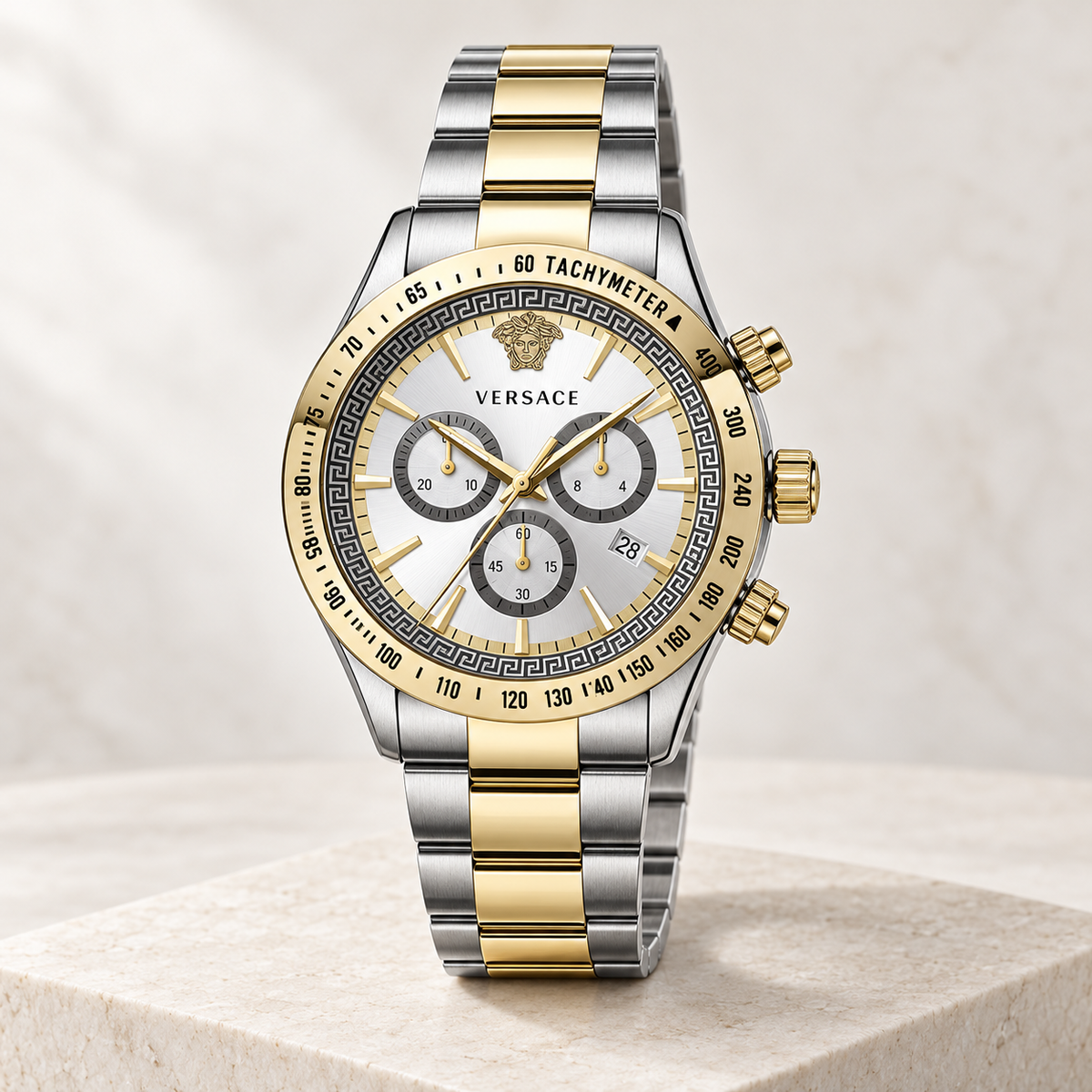 Versace Chrono Classic Men's Watch – White 44 mm – VEV700519 studio product view – VEV700519
