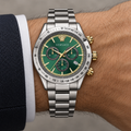 Versace Chrono Classic Men's Watch – Green 44 mm – VEV700721 on wrist – VEV700721