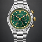 Versace Chrono Classic Men's Watch – Green 44 mm – VEV700721 dial and case detail – VEV700721