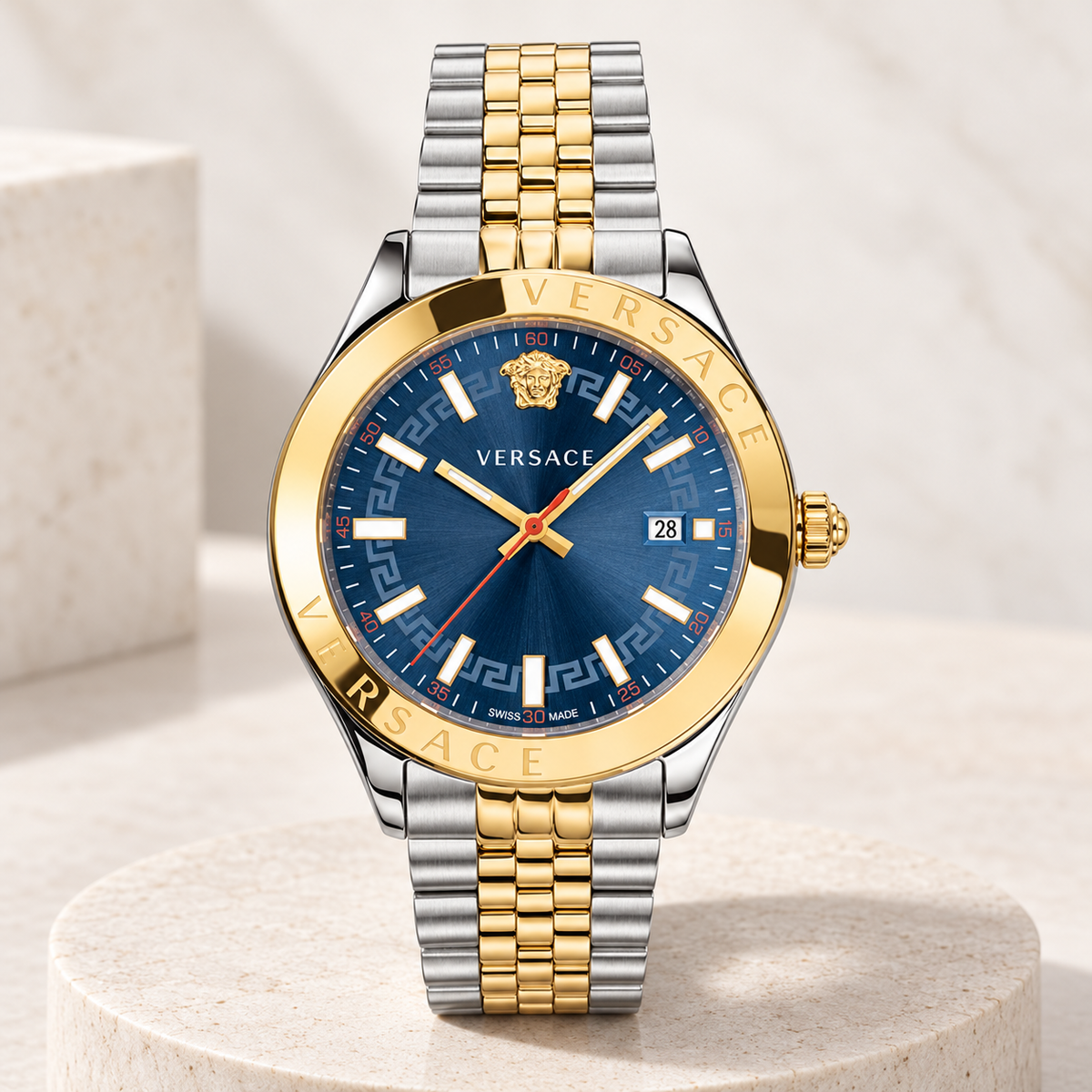 Versace Hellenyium Men's Watch – Blue 42 mm – VEVK00520 studio product view – VEVK00520