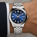 Versace Hellenyium Men's Watch – Blue 42 mm – VEVK00921 on wrist – VEVK00921