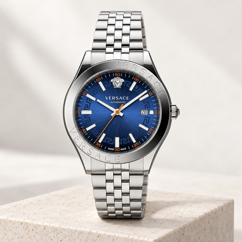 Versace Hellenyium Men's Watch – Blue 42 mm – VEVK00921 studio product view – VEVK00921