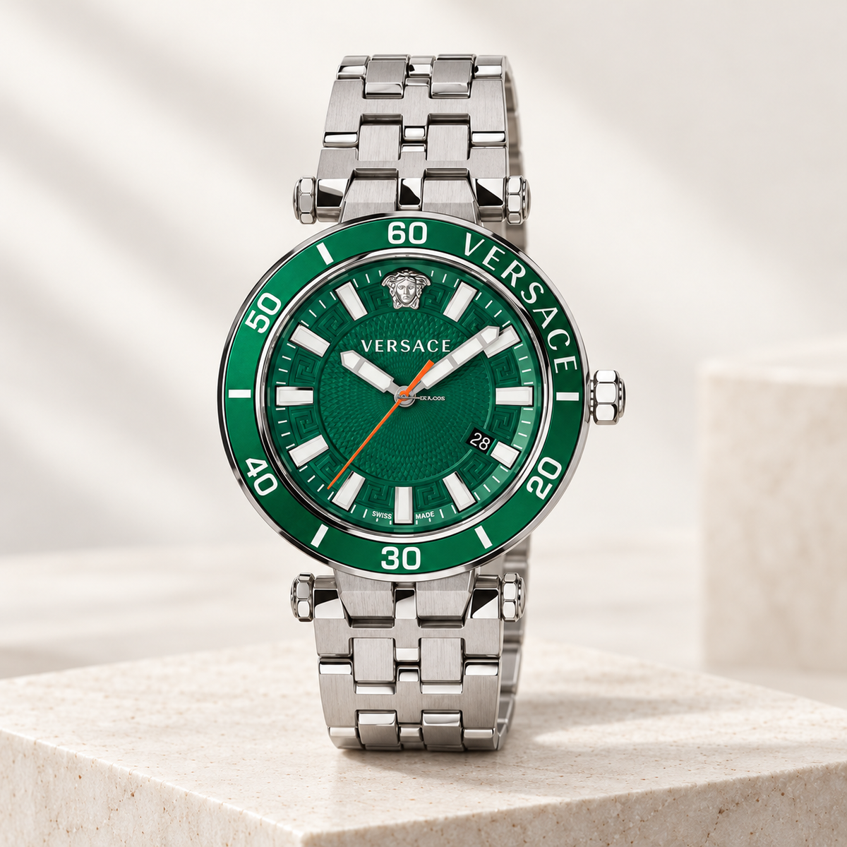 Versace Greca Sport Men's Watch – Green 43 mm – VEZ300421 studio product view – VEZ300421