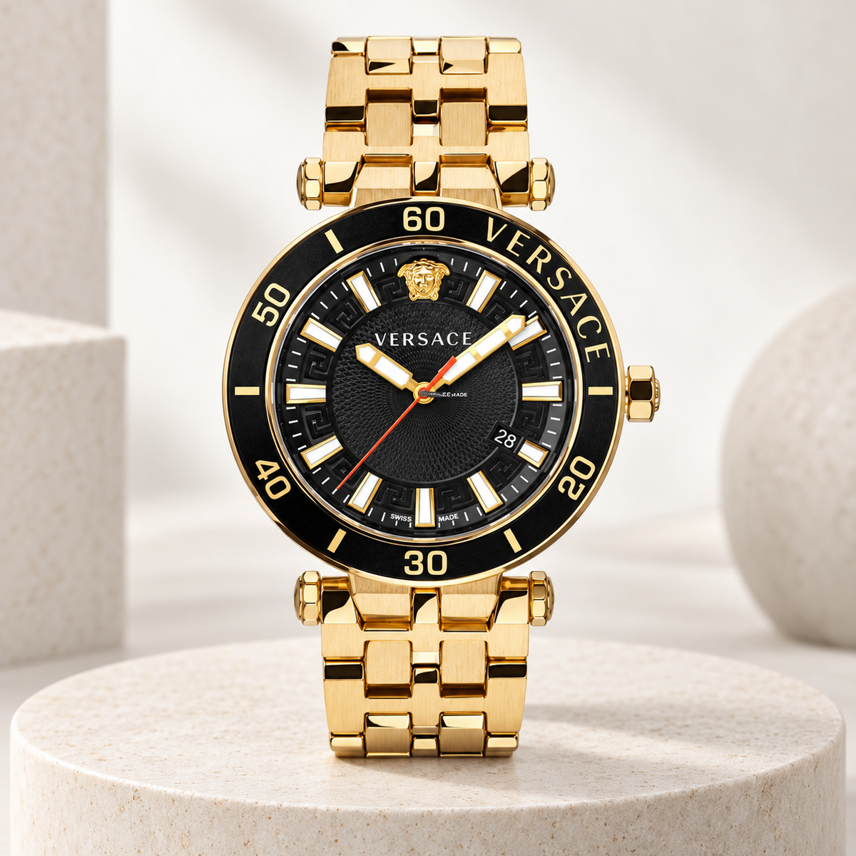 Versace Greca Sport Men's Watch – Black 43 mm – VEZ300721 studio product view – VEZ300721