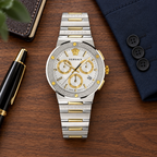 Versace Greca Logo Chronograph Men's Watch – Silver 43 mm – VEZ900321 lifestyle view – VEZ900321
