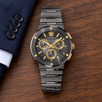 Versace Greca Logo Chronograph Men's Watch – Gray 43 mm – VEZ900521 lifestyle view – VEZ900521