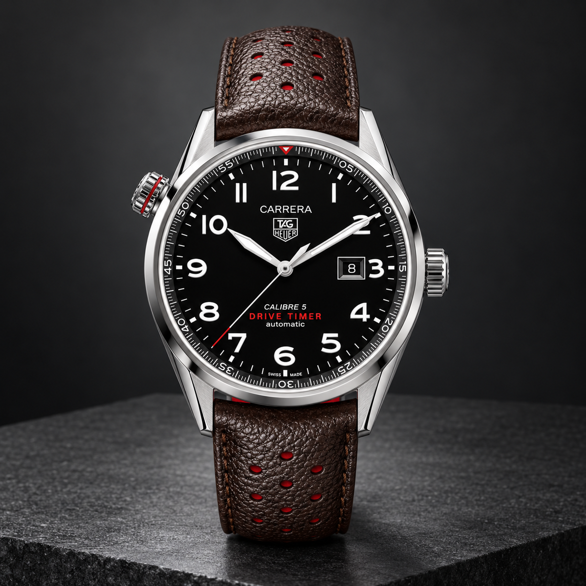 TAG Heuer Carrera Calibre 5 Drive Timer automatique 43mm WAR2A10.FC6337