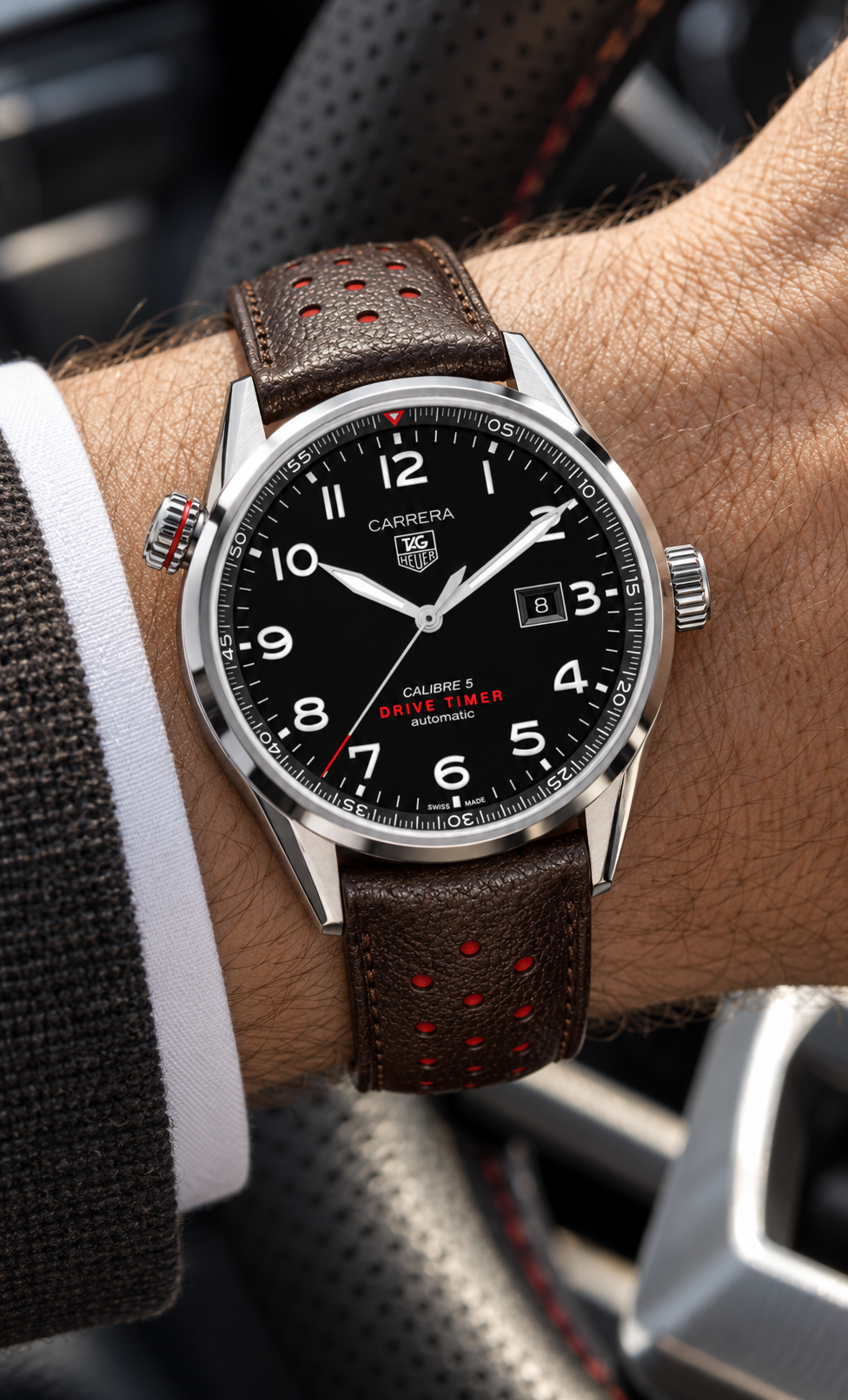 TAG Heuer Carrera Calibre 5 Drive Timer Automatic 43mm WAR2A10.FC6337