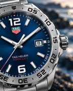 TAG Heuer Formula 1 WAZ1118.BA0875 blue dial macro close-up