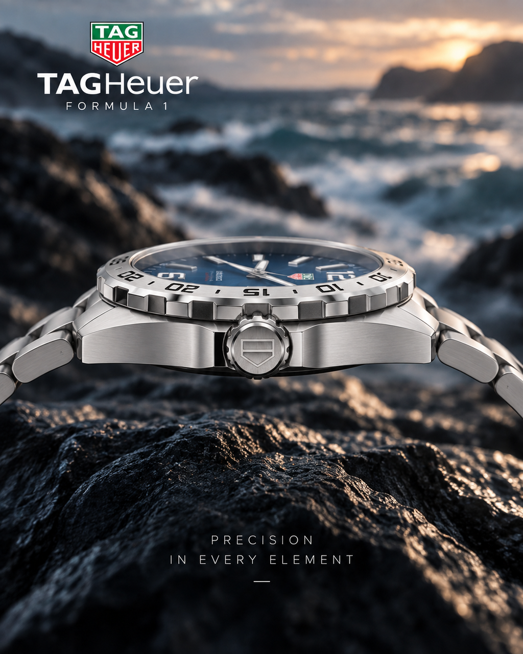 TAG Heuer Formula 1 WAZ1118.BA0875 stainless steel case side profile