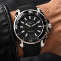 Gucci Dive XL YA136204 black men's watch on wrist