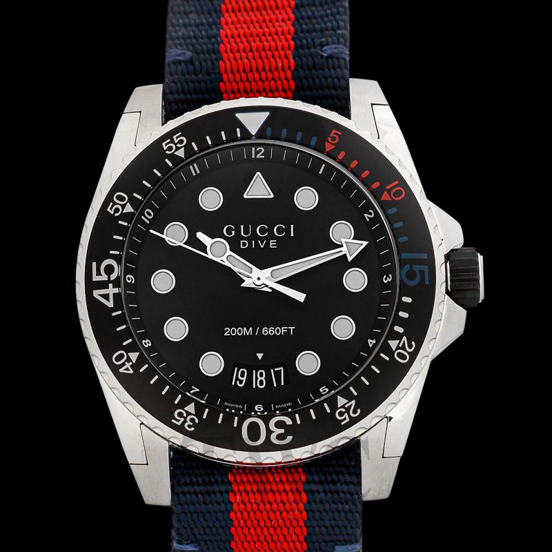 Gucci Dive XL 45mm Blue Red NATO Men's Watch YA136210 product view 4