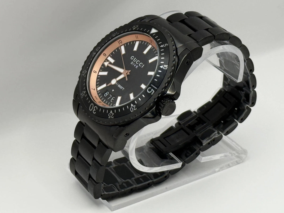 Gucci Dive XL 45mm Black Rose Gold-Tone Men's Watch YA136213 product view 1