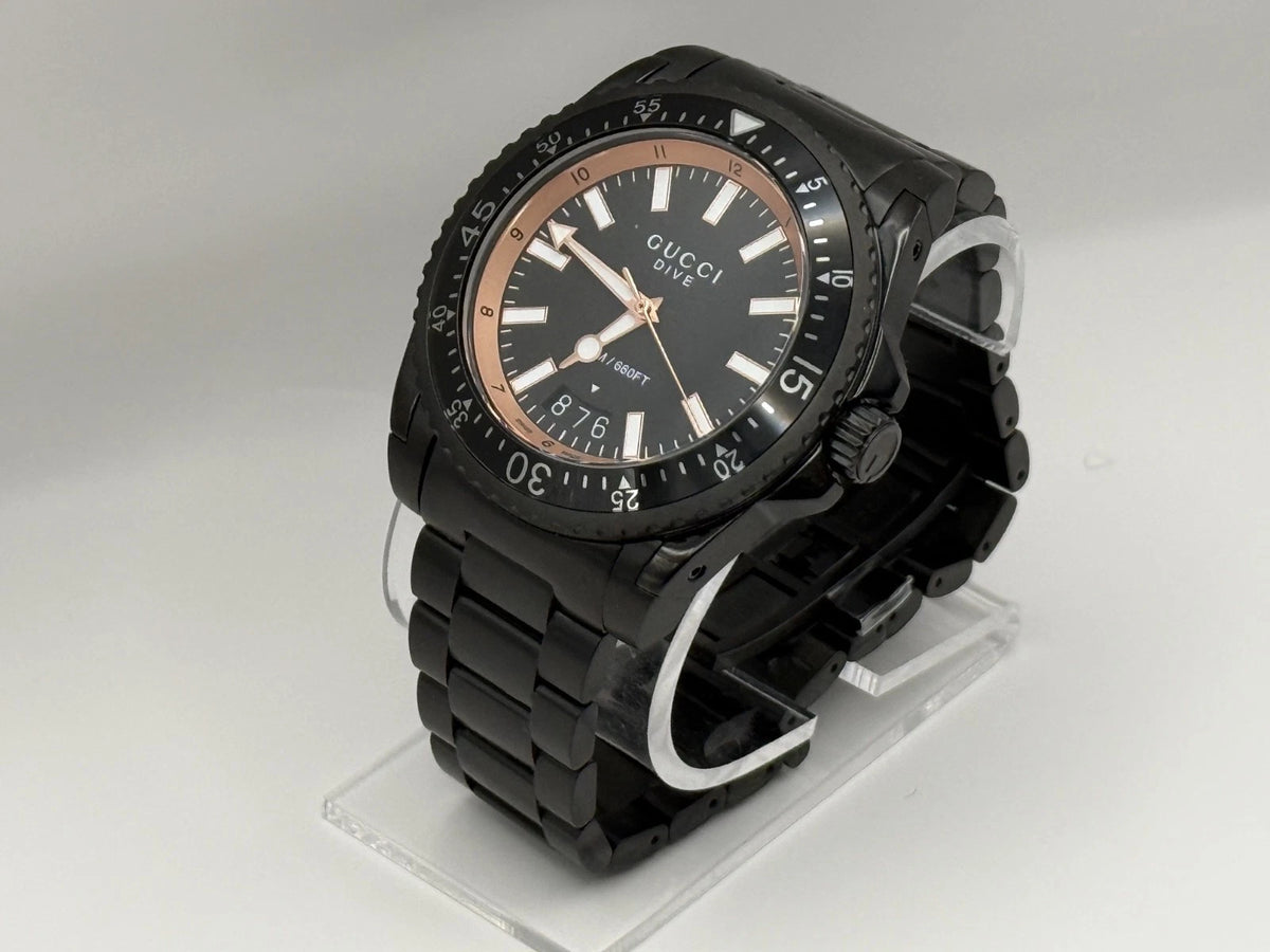 Gucci Dive XL 45mm Black Rose Gold-Tone Men's Watch YA136213 product view 2