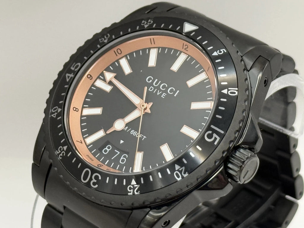 Gucci Dive XL 45mm Black Rose Gold-Tone Men's Watch YA136213 product view 3