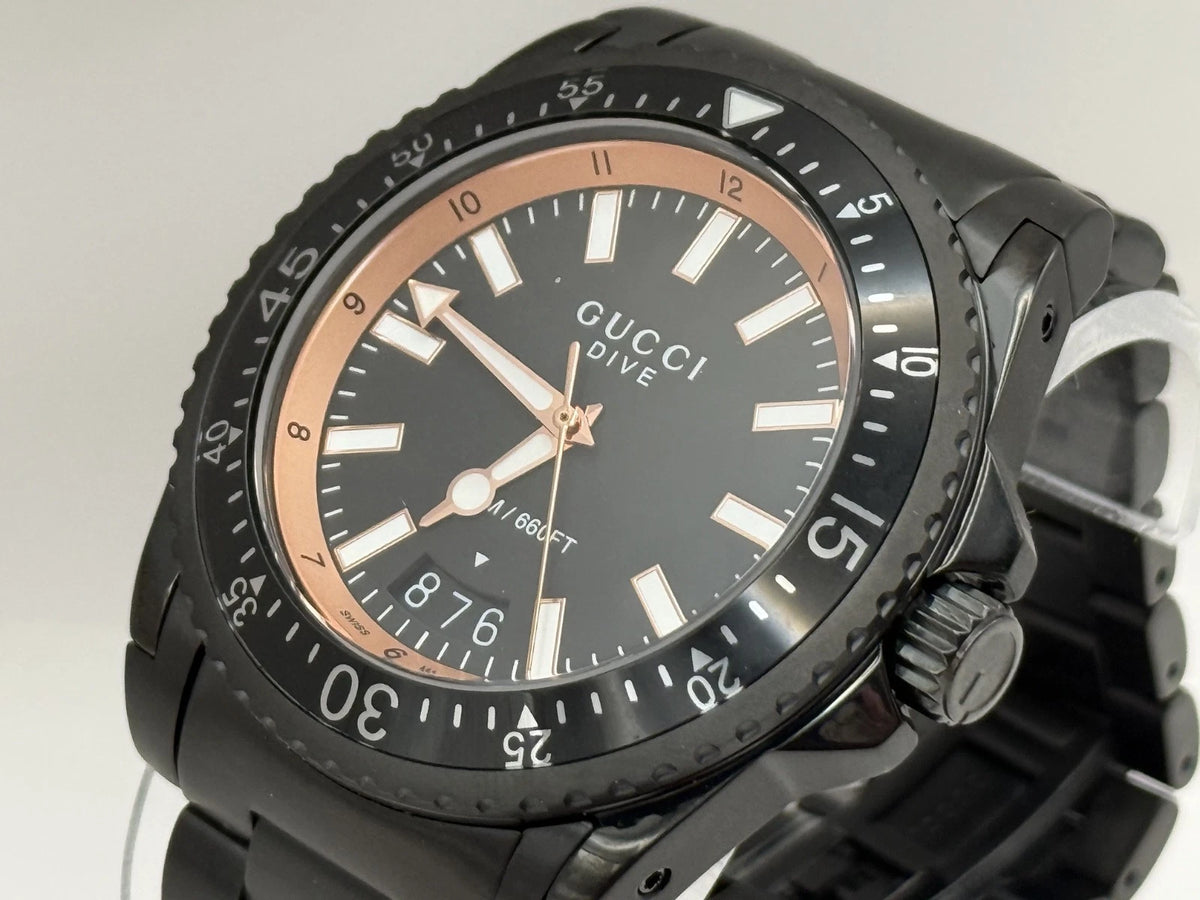 Gucci Dive XL 45mm Black Rose Gold-Tone Men's Watch YA136213 product view 3