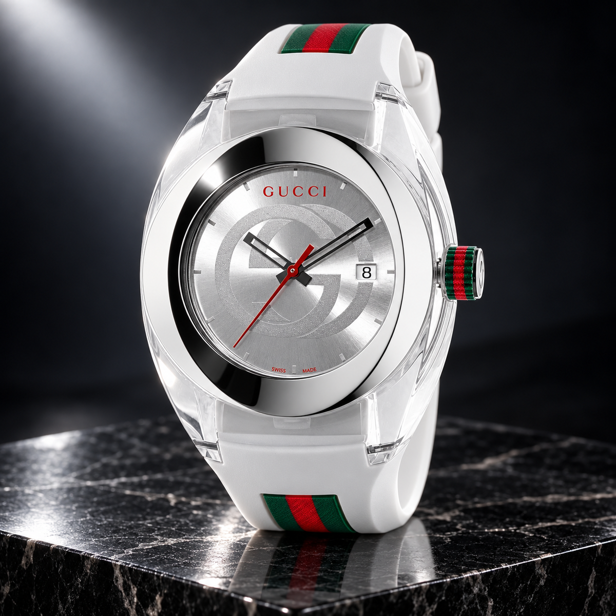 Gucci Sync XXL YA137102 white men's watch luxury display